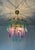 1980s One-of-a-Kind Hand-Painted Spanish Glass Rod Chandelier in Turquoise & Purple – 3 Lights For Sale - Image 15 of 16