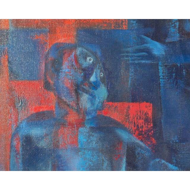 1952 Oil on Canvas Painting of Figures by Joseph Wolins For Sale - Image 4 of 9
