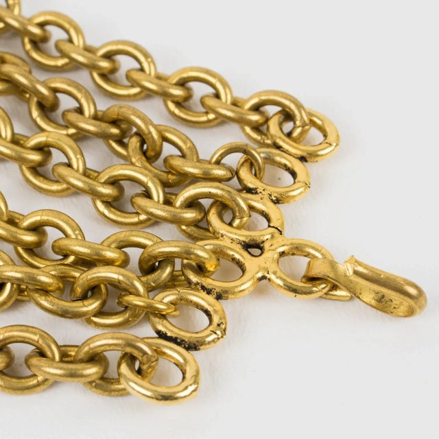 Metal Mercedes Robirosa Oversized Gilt Metal Medallion and Chain Link Bracelet For Sale - Image 7 of 9