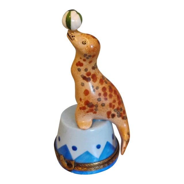 1980s Piet Main Chamart Limoges Seal Trinket Box For Sale