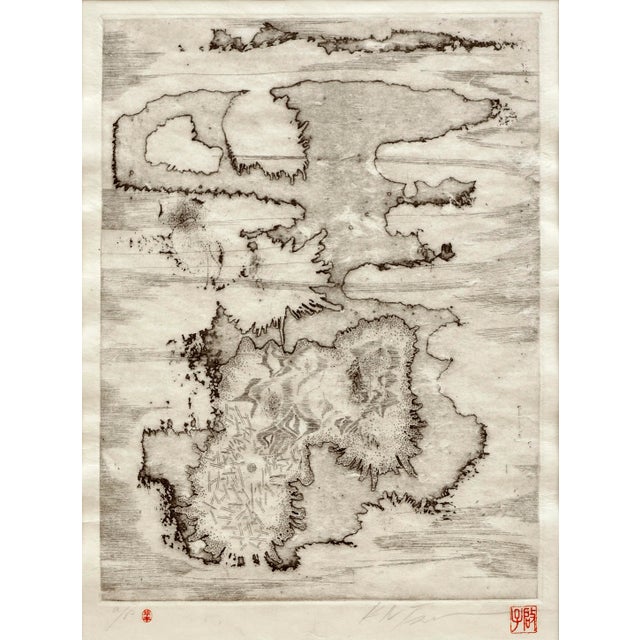 Abstract Mid Century Islands Woodblock by K. N. Tsukamoto For Sale - Image 3 of 7