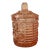 Mid 20th Century Indiana Glass Pinky Peach Lidded Marmalade Jar For Sale