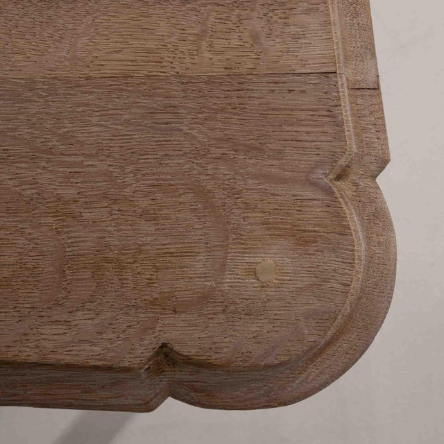 Antique White Early 20th Century France Weathered Whitewash Carved Cerused Oak Console For Sale - Image 8 of 11