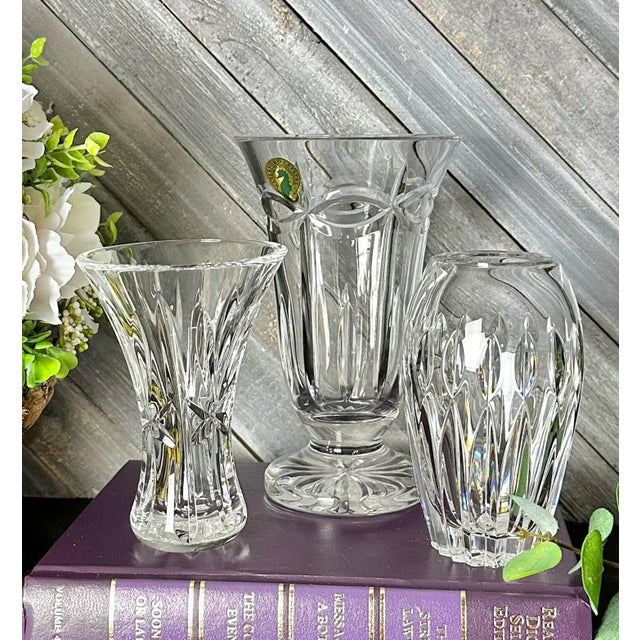 Transparent Vintage Waterford Crystal Blown Glass Crystal Bud Vases - Set of 3 For Sale - Image 8 of 8