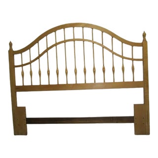1980s Wood Full/Queen Headboard Honey Traditional Style For Sale