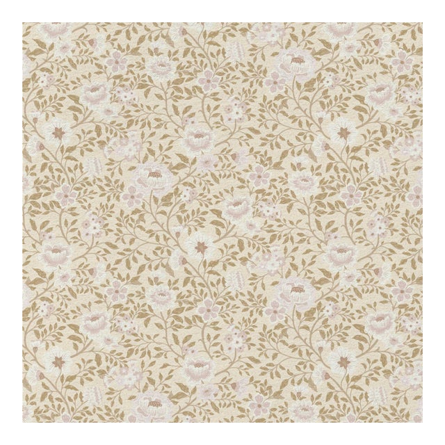 Sample - Annabelle Wallpaper in Antique Blush — Traditional, Made to Order For Sale