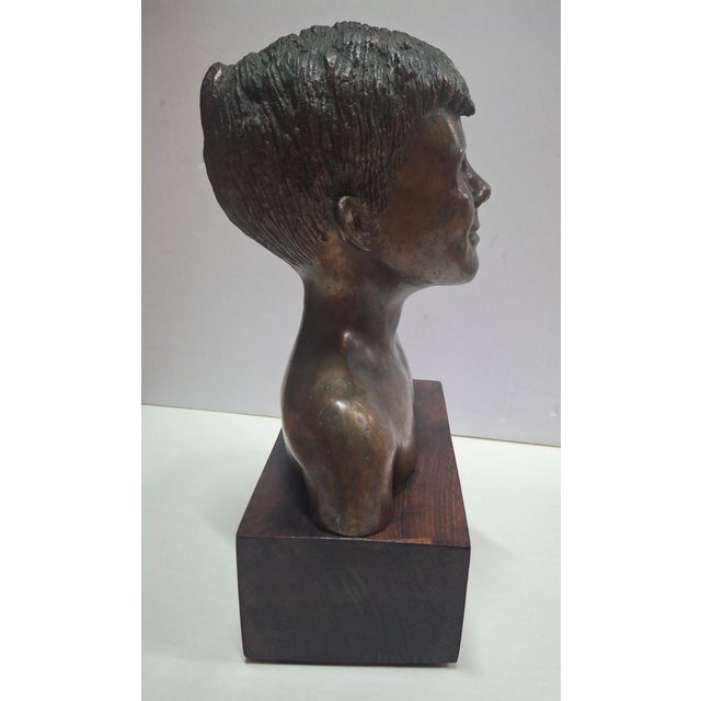 Bronze Rex Dietderich (American, 20th C.) "Frank, Age 14" Original Bronze Sculpture For Sale - Image 8 of 11