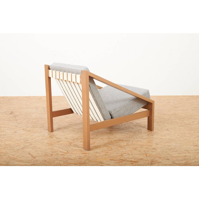 Armchair in Painted Wood with Webbing Upholstery by Benedikt Rohner for Oswald, 1958, in Good conditions. Designed 1950 to...