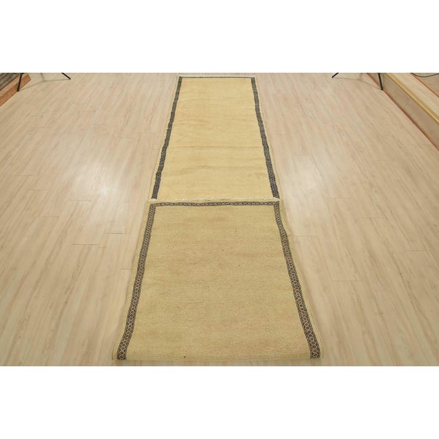 Bokhara Runner 3’4” X 14’8” Beige Wool Hand-Knotted Oriental Rug For Sale - Image 12 of 13