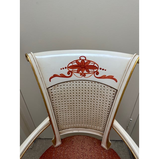 100% Made in Italy by Famous Caspani Tino Vintage Arm Chairs Hand Crafted and Painted . For Sale - Image 4 of 9