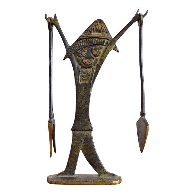 Brass Male with Cactus Tool attributed to Walter Bosse for Herta Baller, 1950s For Sale