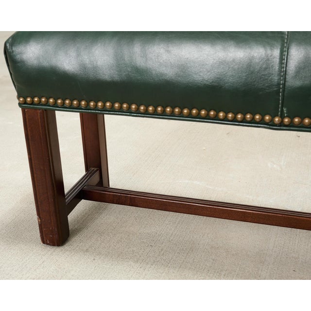 Elongated Georgian Style Mahogany Leather Footstool For Sale - Image 12 of 18