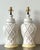 This exceptional pair of vintage table lamps exudes Hollywood Regency glamour with a timeless Chinoiserie influence....