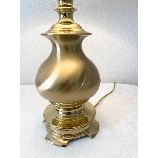 Late 20th Century Solid Brass Traditional and Classic Curvaceous Urn Shaped Lamp Mint Condition For Sale - Image 5 of 16