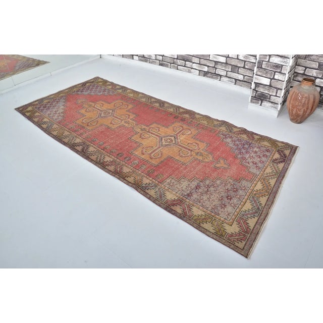 1960s Handknotted Floral Orange Rug For Sale - Image 10 of 10