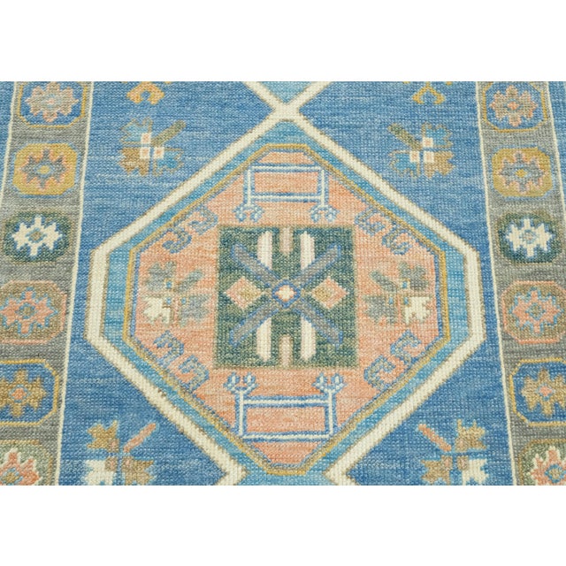 Turkish Oushak Runner Rug 2'11" x 6'6" #17176 For Sale - Image 4 of 8