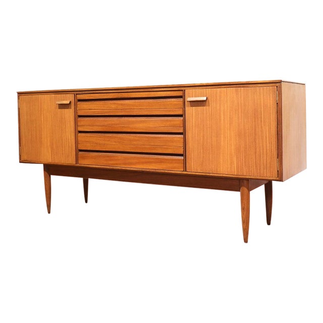 Mid Century Modern Vintage Teak Credenza Sideboard in the Style of Austinsuite Danish Style For Sale