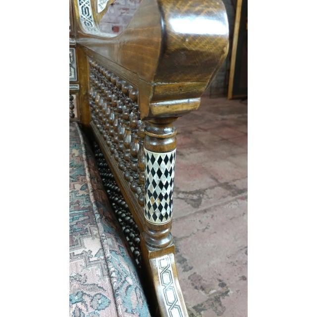 Shell Mother of Pearl Inlaid Syrian Sofa For Sale - Image 7 of 12