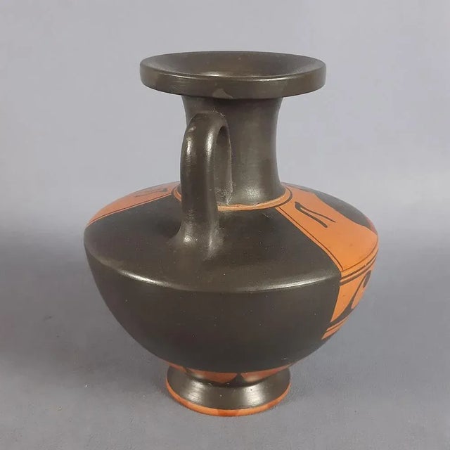 Greek Red and Black Terracotta Amphora Vase, 1950s For Sale - Image 3 of 10