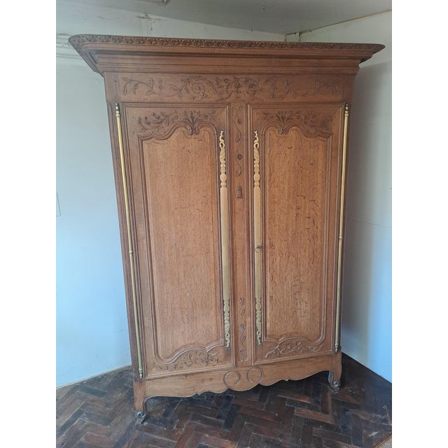 Normandy Oak Marriage Armoire, 1860 For Sale - Image 11 of 11