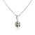 Haus of Brilliance .925 Sterling Silver 1/5 Cttw Treated Green Diamond Solitaire 18" Milgrain Pendant Necklace For Sale - Image 4 of 7