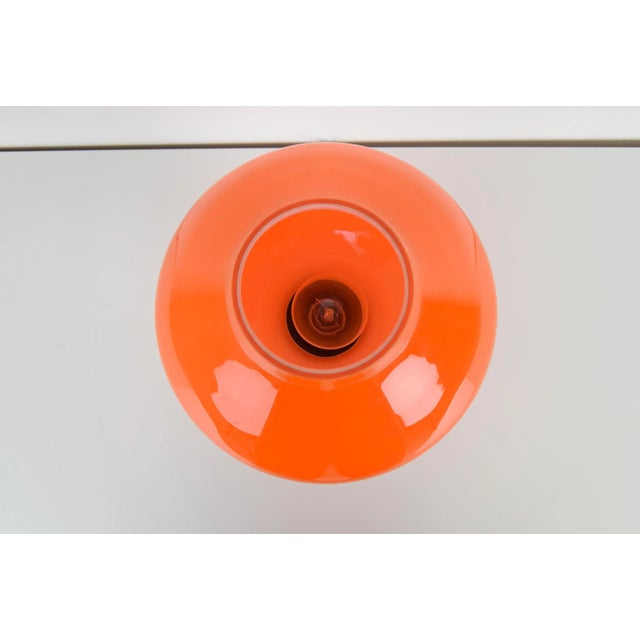 1970s Orange Glass Table Lamp attributed to Valasske Mezirici, 1970s For Sale - Image 5 of 11