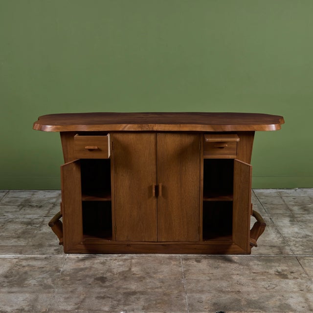 Studio Craft Live Edge Walnut Bar For Sale - Image 10 of 18