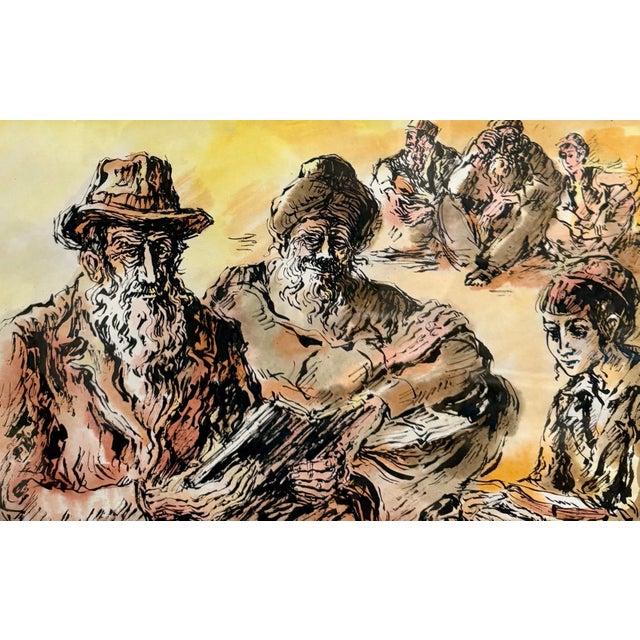 Mid 20th Century Jossi Stern, Old City Jerusalem City Walls landscape Scene Painting, Judaica For Sale - Image 5 of 7