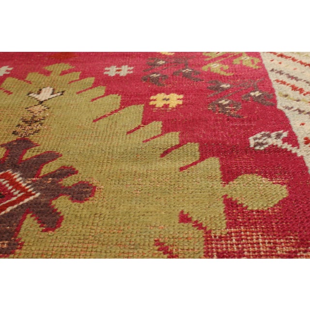 Late 19th Century Antique Kirsehir Traditional Red and Beige Wool Rug For Sale - Image 5 of 6