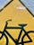 Yellow Vintage Reflective Bicycle Road Sign For Sale - Image 8 of 12