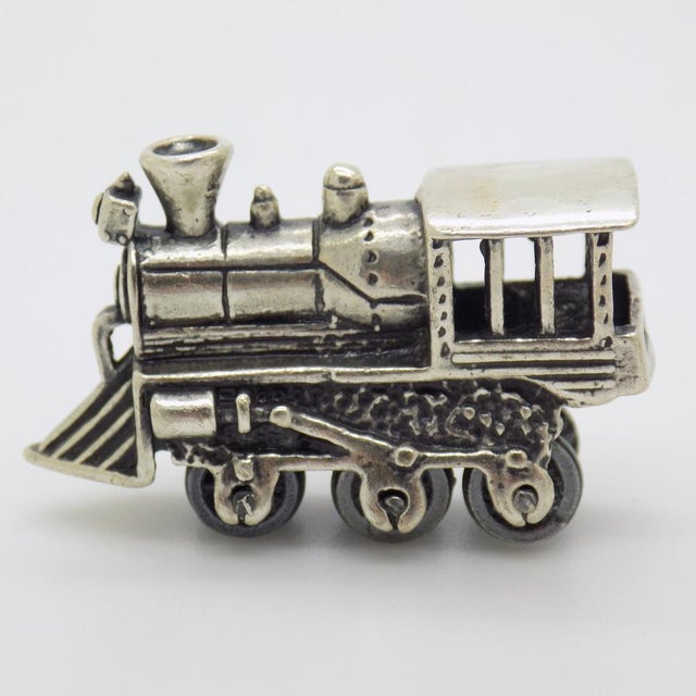 1970s Vintage Italian Handmade Genuine Sterling Silver 925 Locomotive Train Figurine, 1970s For Sale - Image 5 of 13