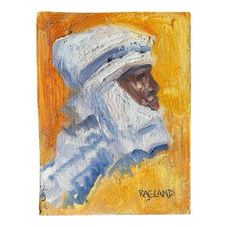 Bob Ragland Signed Expressionist Profile Portrait Oil on Board, 2006 For Sale