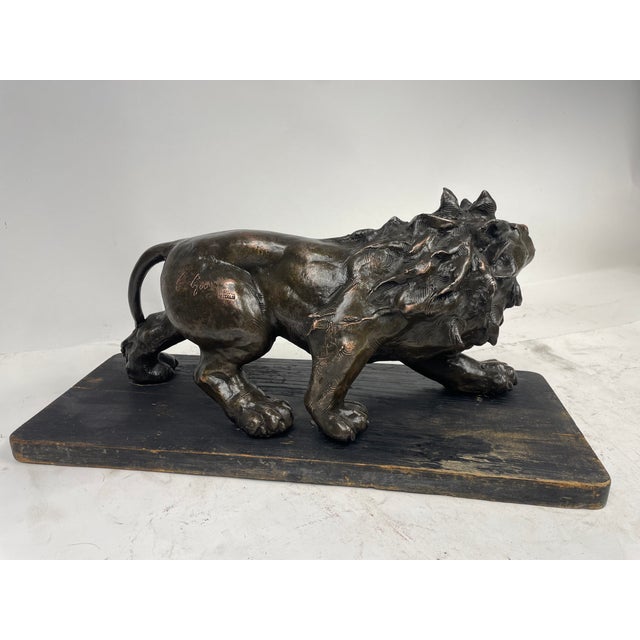 C. Ganci, Lion Sculpture, 1920s, Silvered Copper For Sale - Image 11 of 15