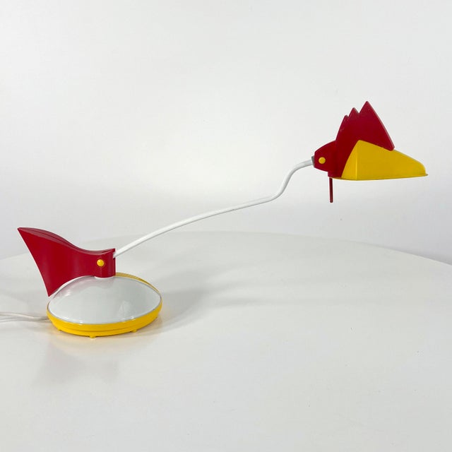 1980s Postmodern Red and Yellow Toucan Table Lamp from Brilliant Leuchten, Germany, 1980s For Sale - Image 5 of 12