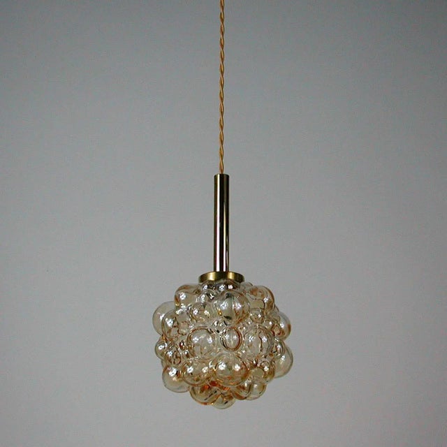 Mid-Century Amber Bubble Pendant by Helena Tynell for Limburg, 1960s For Sale - Image 5 of 12