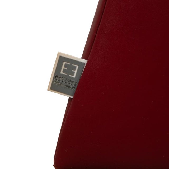 Leather Armchair Red Bordeaux by Ewald Schillig For Sale - Image 9 of 14