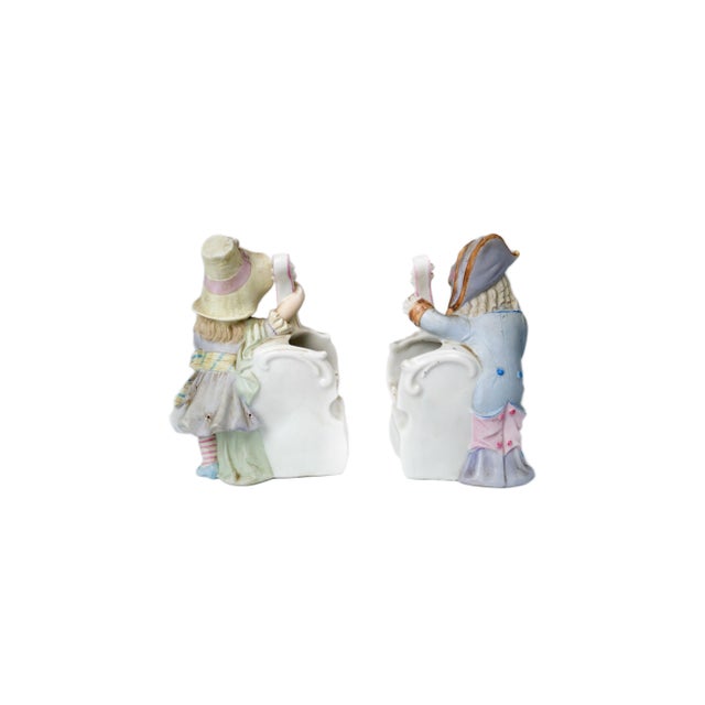 Ceramic Musicians Porcelain Figures Vases from Heubach Brothers, 1890s, Set of 2 For Sale - Image 7 of 7
