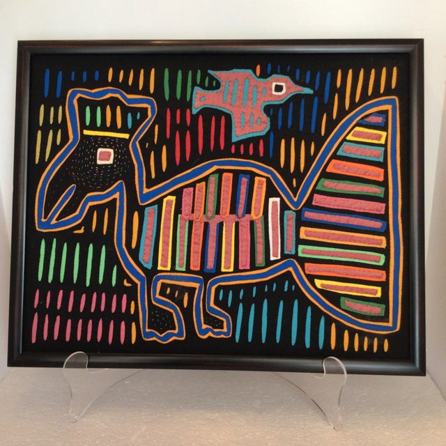 Kuna Indian Reversed Stitched Birds in Frame For Sale - Image 13 of 13