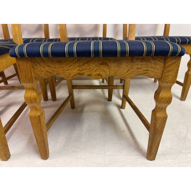 Vintage Razorblade Dining Chairs in Oak by Henning Kjaernulf, 1960s, Set of 6 For Sale - Image 15 of 17