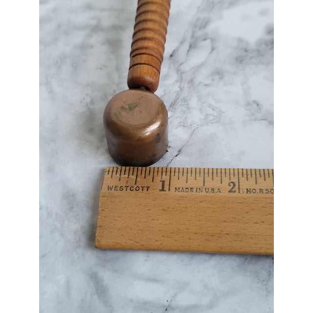 Vintage Copper and Wood Candle Snuffer For Sale - Image 10 of 10