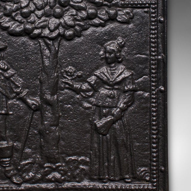 Black Antique Tree of Life Fire Back, English Cast Iron Fireplace Reflector, Victorian For Sale - Image 8 of 8