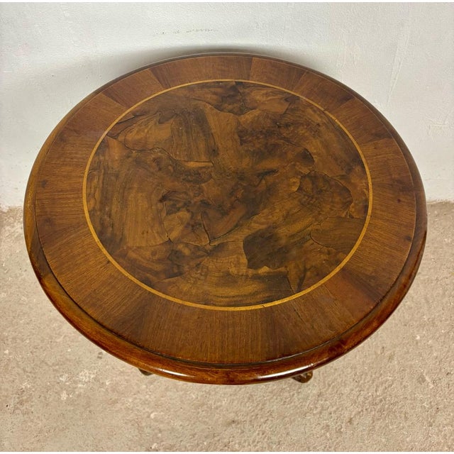 Round Occasional Table with Inlaid Top, 1920s For Sale - Image 9 of 11