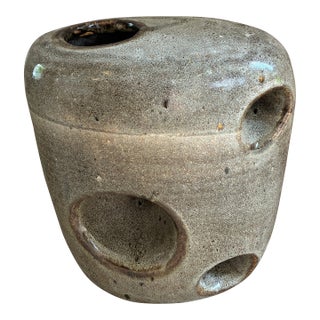 Mid 20th Century Gray Ceramic Vase For Sale