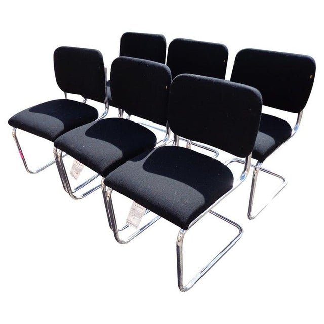 S 32 Cantilever Thonet side chair S 32 Cantilever chair combines the tubular steel frame with leather upholstered seat and...