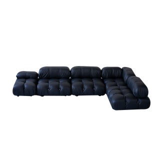 Modular Cameleonda Sofa in Black Leather by Mario Bellini for B&B Italia, 1970s, Set of 8 For Sale