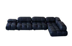 Modular Cameleonda Sofa in Black Leather by Mario Bellini for B&B Italia, 1970s, Set of 8