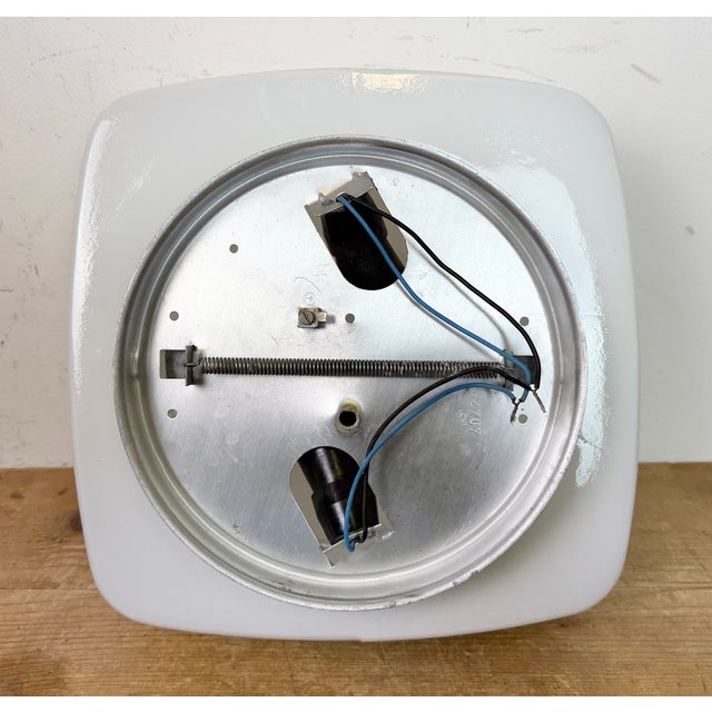 White Vintage Wall Light in Milk Glass, 1970s For Sale - Image 8 of 15