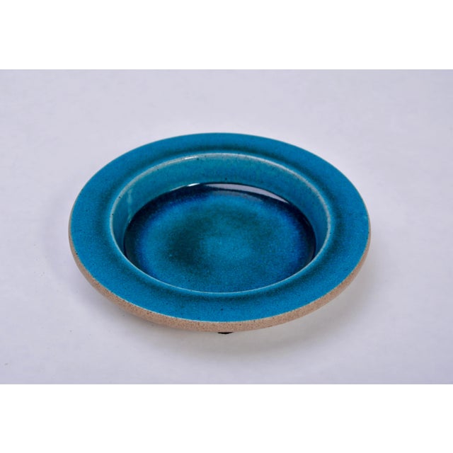 Blue Stoneware Plate from Knabstrup, 1960s For Sale - Image 6 of 6
