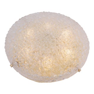 Large Vintage Flush Mount in Ice Glass from Hillebrand, Germany, 1970s For Sale