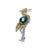 Bochic “Orient” Vintage Diamond =, Ruby, Sapphire & Black Tahiti Pearl Brooch Set In 18K Gold & Silver Natural Ruby &...